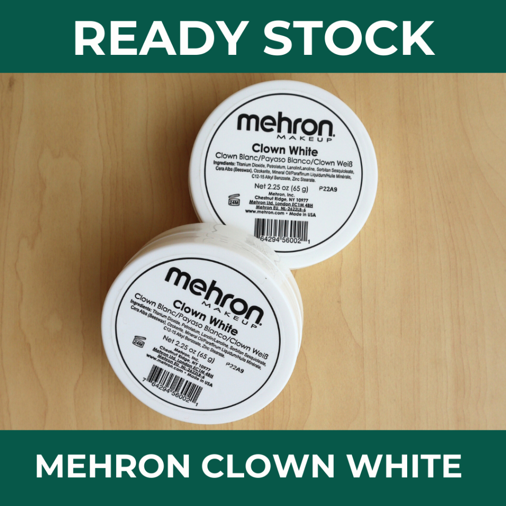 [READY FULL PACK] MEHRON CLOWN WHITE | FACE PAINT PUTIH PEKAT | MAKEUP BADUT | MAKEUP MIME | CREAM M