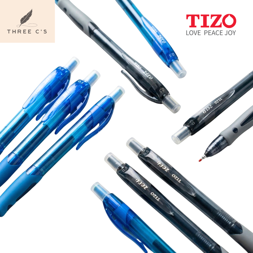 Gel Pen Pulpen Pena Hitam Biru  TIZO TG33100 0.5mm