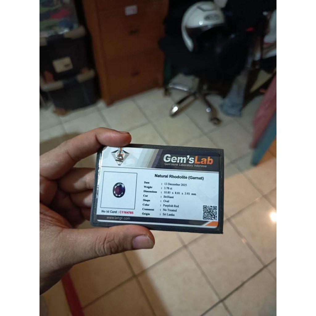 Akik Permata Rhodolite Garnet + memo.