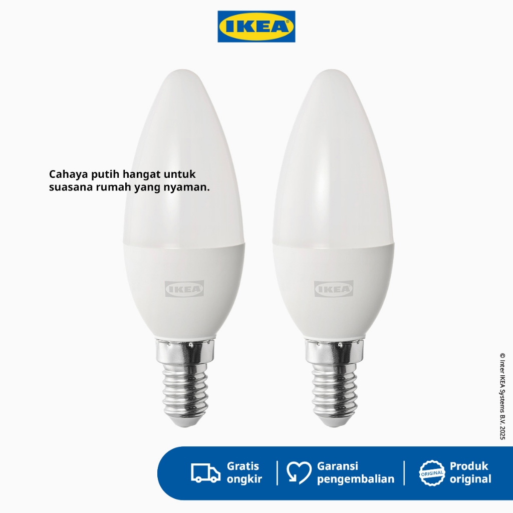 IKEA SOLHETTA Bohlam Chandelier LED E14 470 Lumen 2700K Isi 2pcs