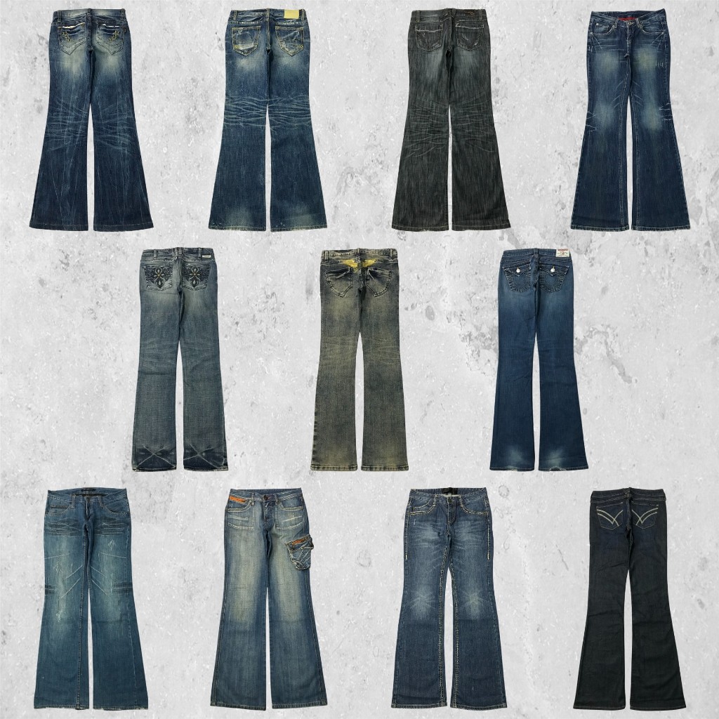 Celana Jeans Cutbray Bootcut Flare Y2K