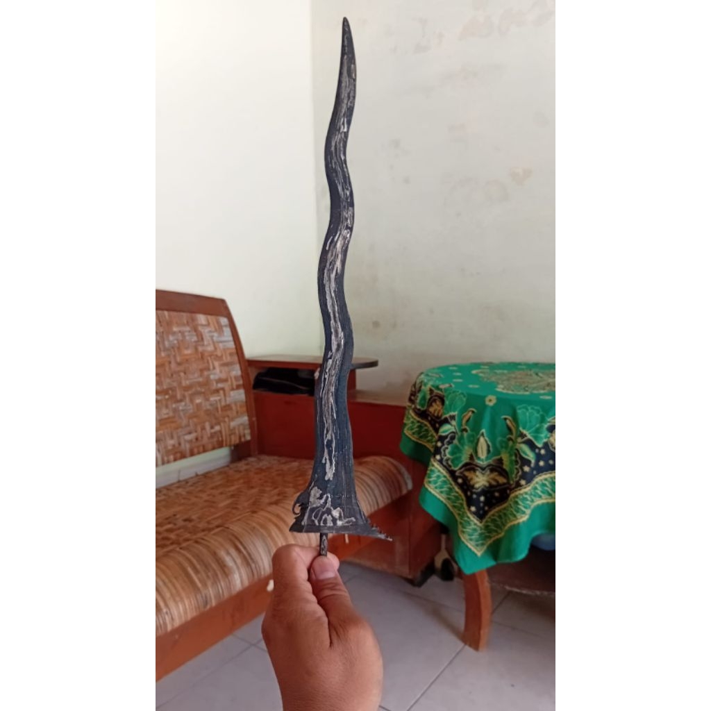 Bilah Keris Luk 7 Pamor Kulit Semongko