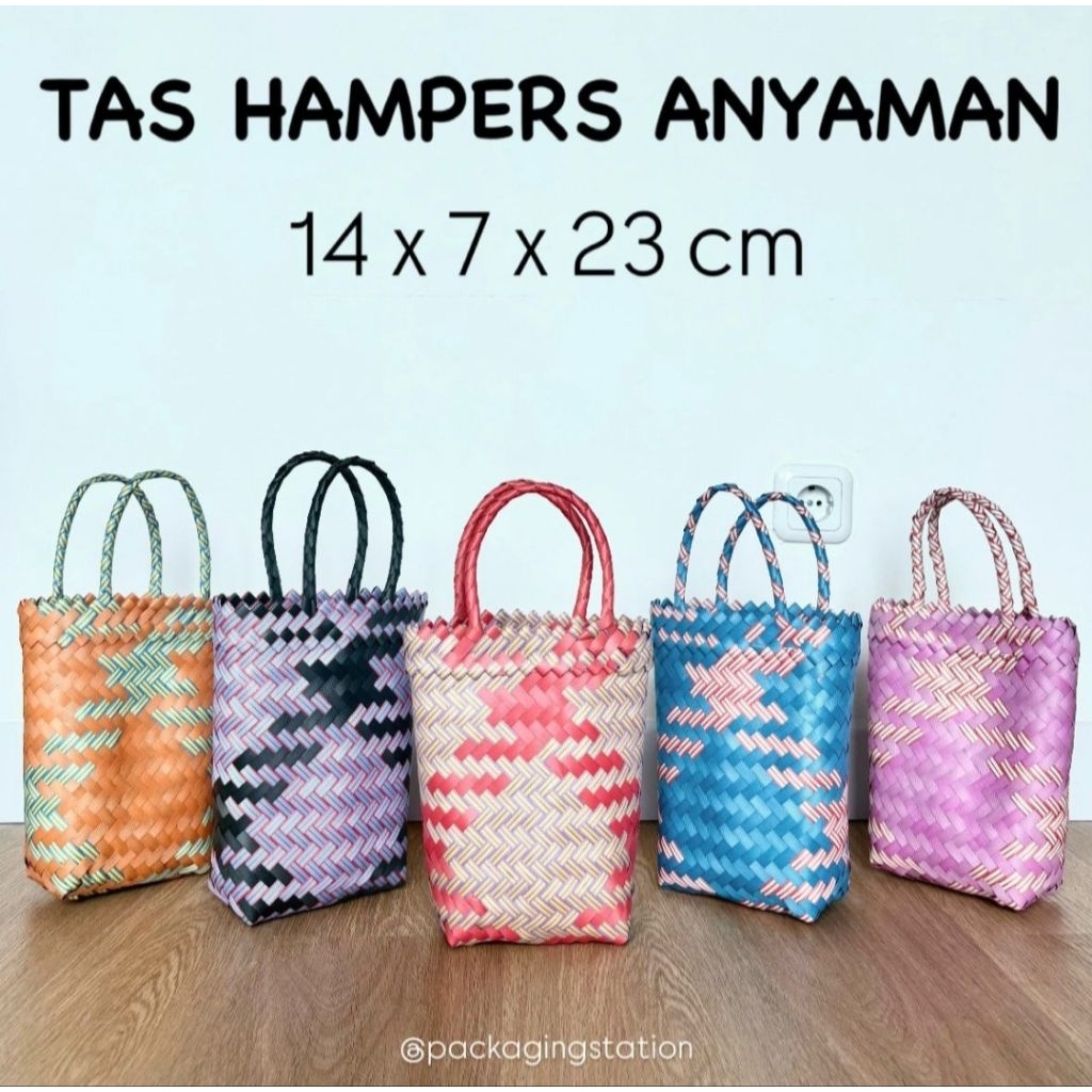 TAS HAMPERS ANYAMAN 14x7x23 / TAS SOUVENIR / TAS ANYAMAN BOTOL / TAS ANYAMAN PANJANG / TAS LEBARAN N