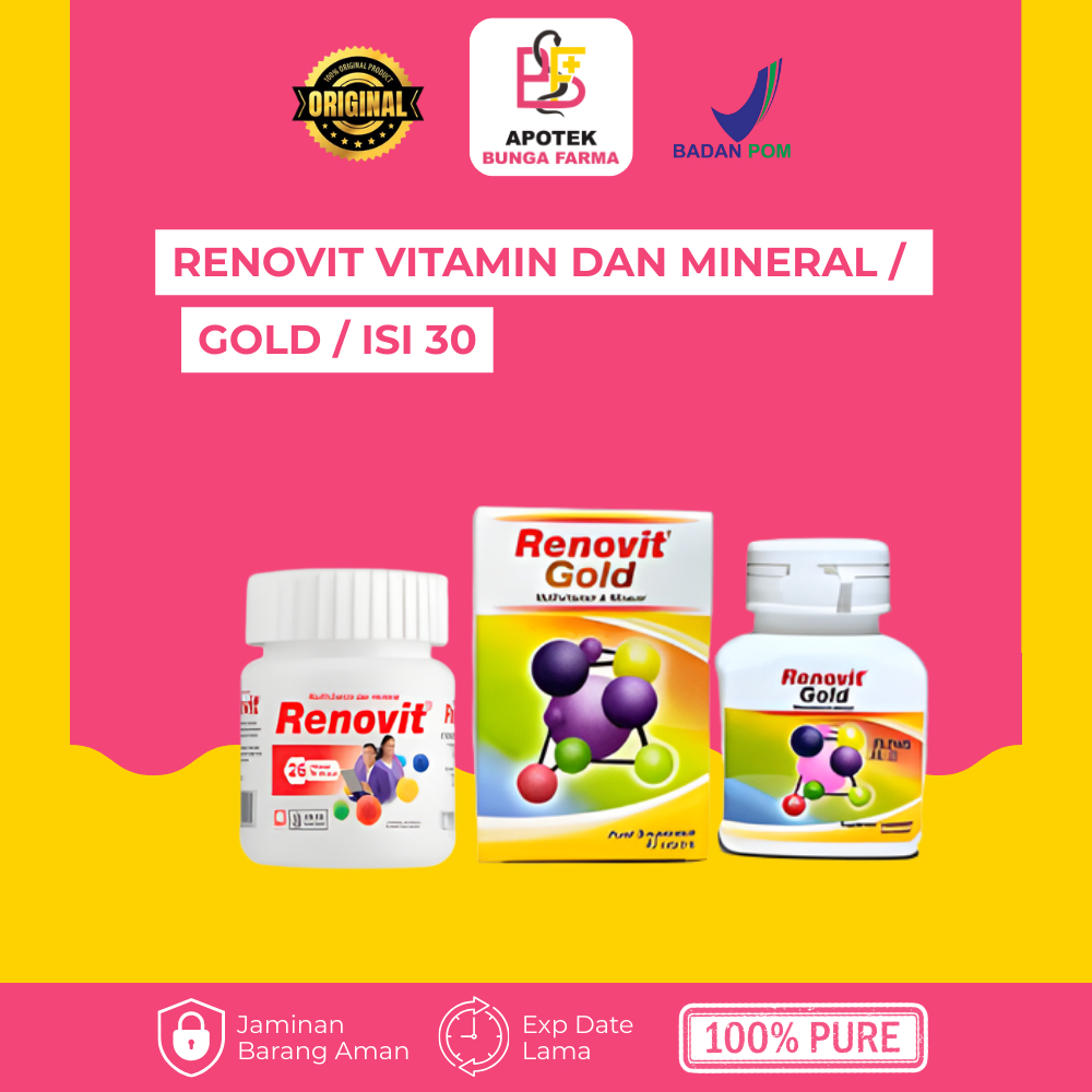 RENOVIT VITAMIN DAN MINERAL / GOLD / ISI 30 - Suplemen Makanan - Vitamin Lansia