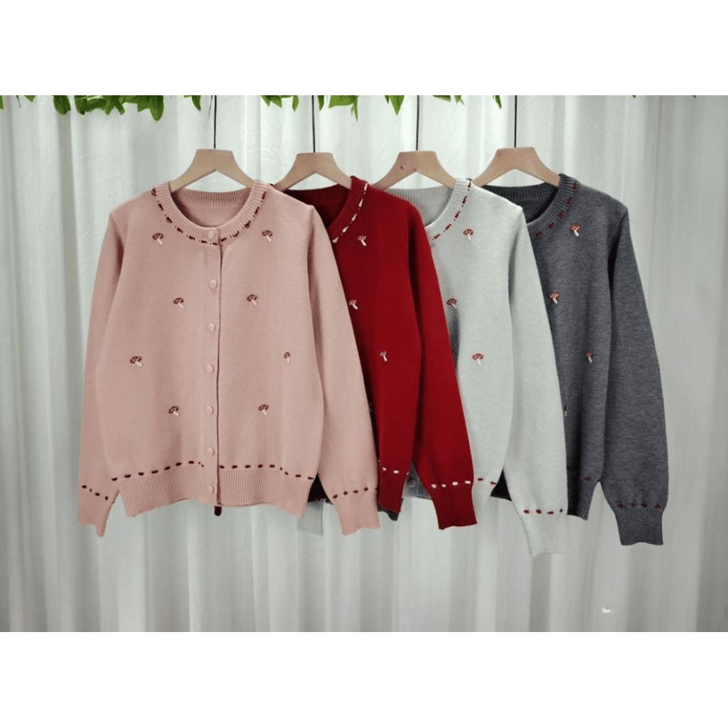 Atasan wanita cardigan/sweater rajut premium import bahan tebal