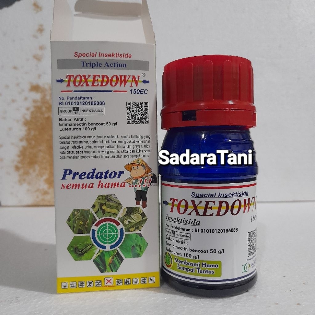 Insektisida TOXEDOWN 150EC 100ml Bahan aktif : Emmamectin Benzoat 50g/l + Lufenuron 100g/l