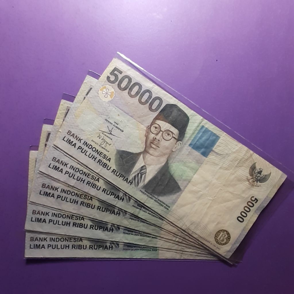 Uang 50000 wr supratman tahun 1999