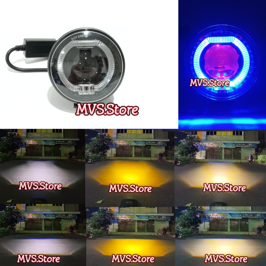 Lampu Tembak Sorot Led Biled Matrix 3 Warna Bulat A02 Ring Devil 3.5 Inch Waterproof Universal