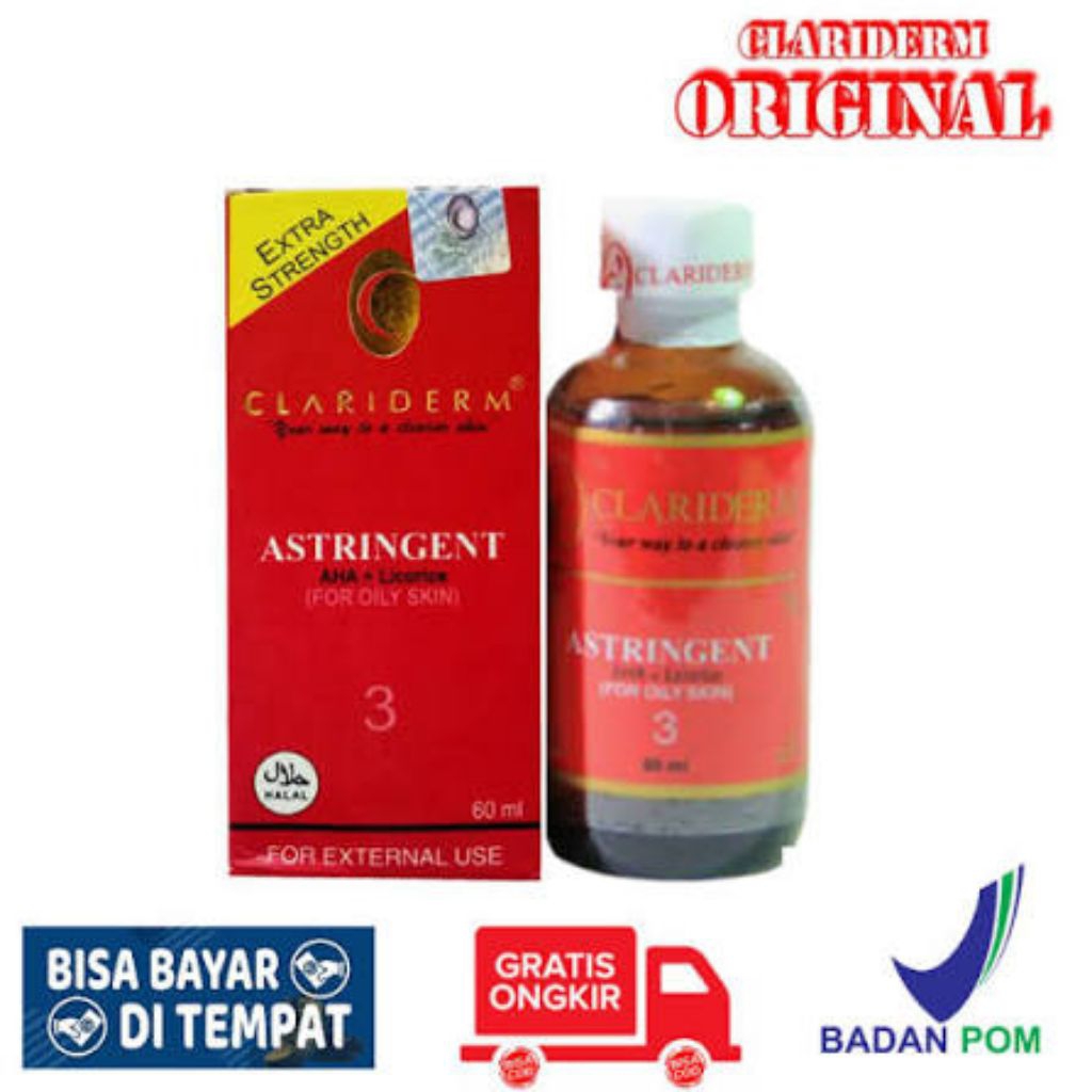 Clariderm Astringent No. 3 untuk Kulit Berjerawat // 100% ORIGINAL (Asli Filipina)
