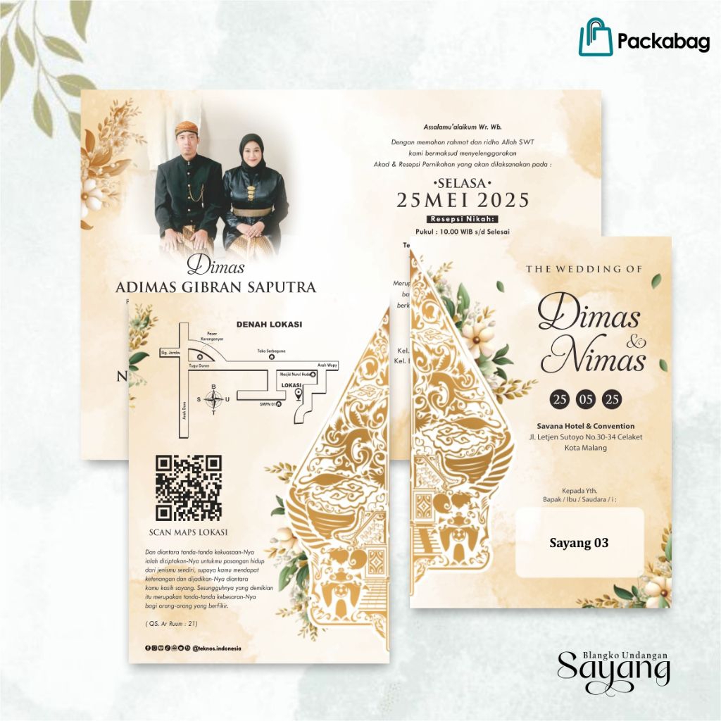 Undangan Nikah Mewah dan Murah Meriah model Jawa Sayang