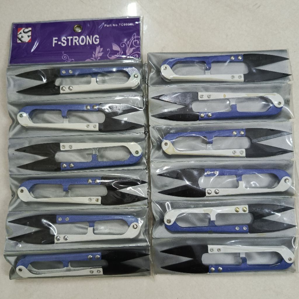 12 pcs (selusin)Warna BIRU-PUTIH  TC 999 XL F-STRONG gunting buang benang cekris besar thread cutter