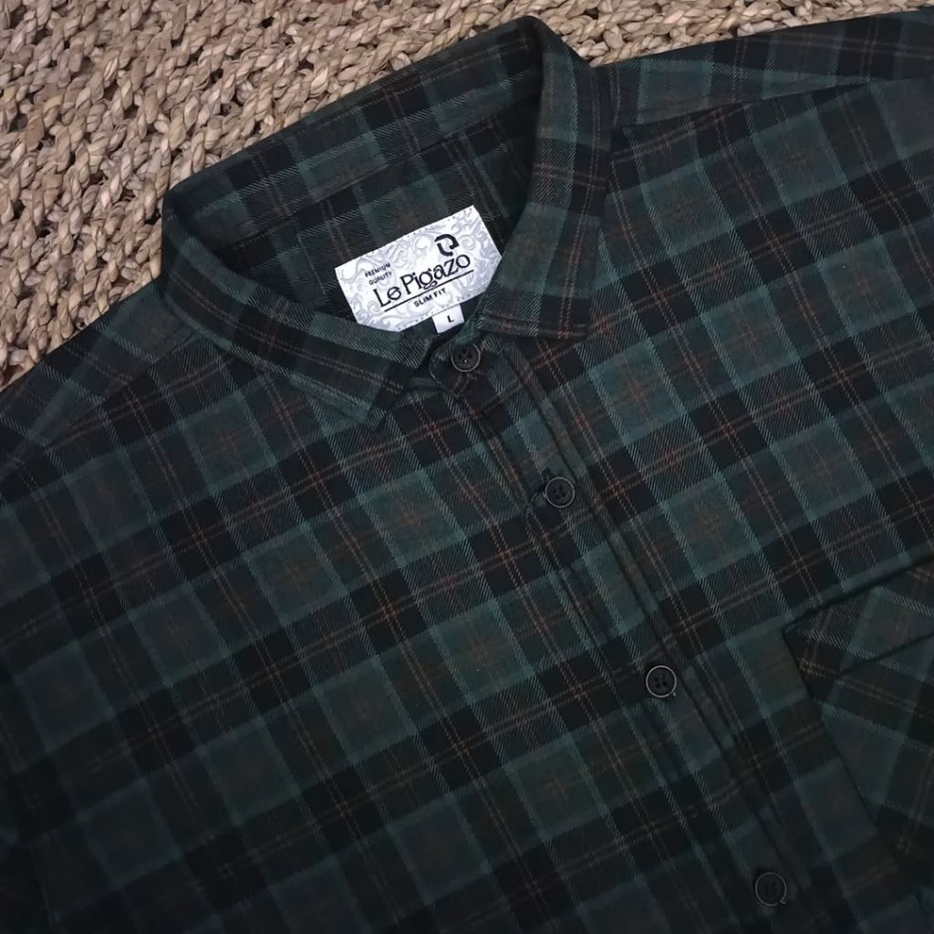 F2D Black Brown Kemeja Flanel Premium Best Seller / flanel/hem pria/ flanel pria/ kemeja flanel/ eig
