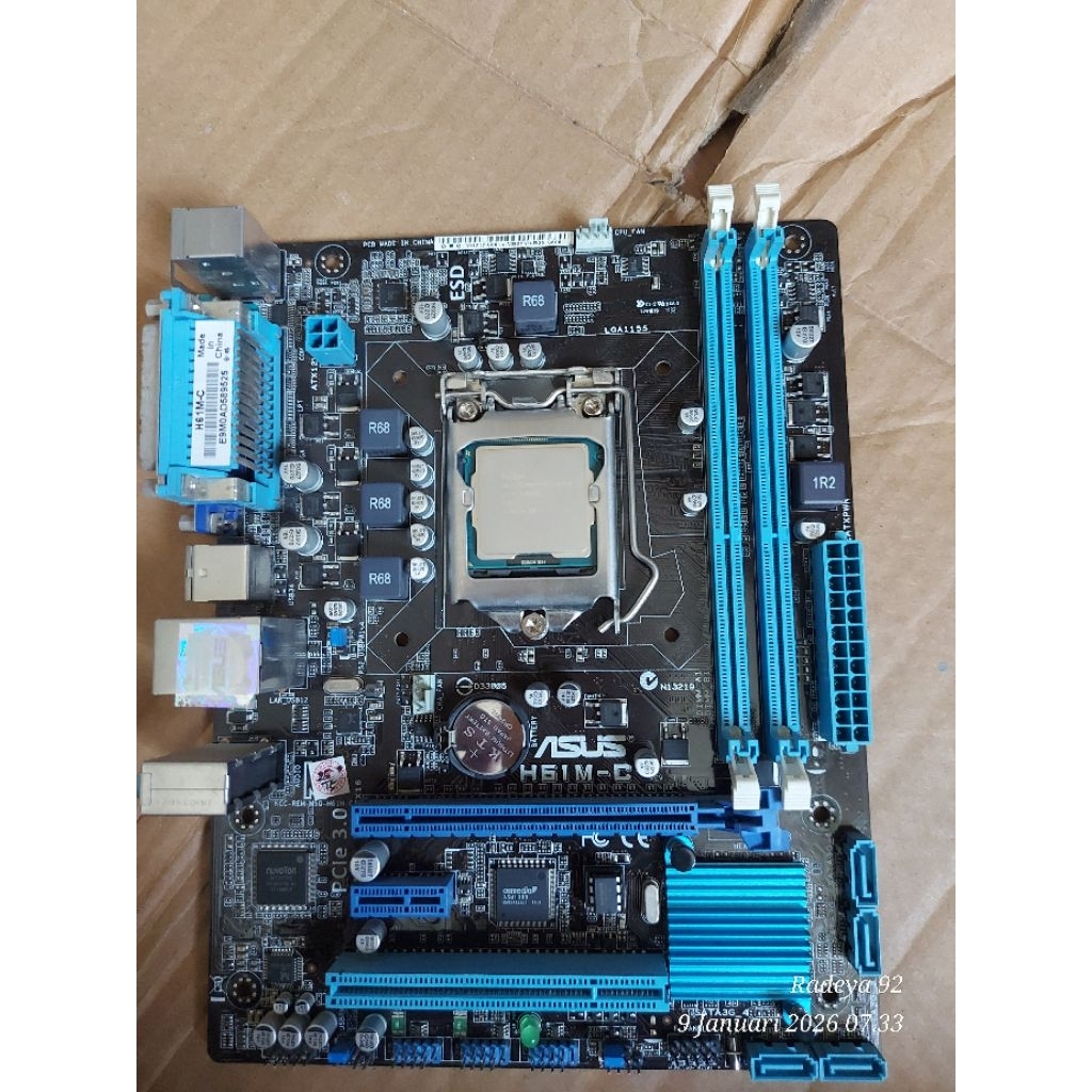 Motherboard Asus H61M-C + Prosesor sesuai gambar