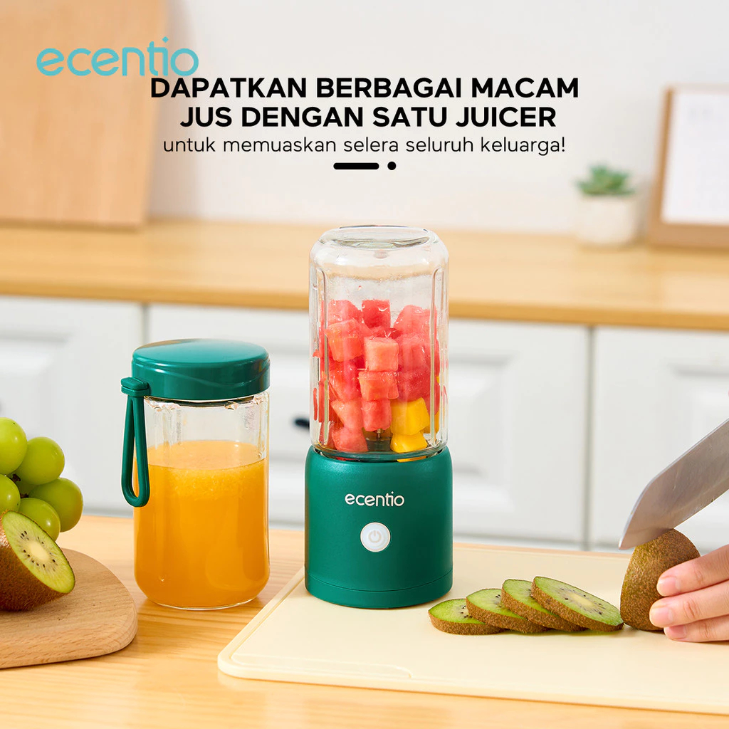 Ecentio Mini juicer Blender Jus Portabel 6 mata pisau cangkir Mini Juicer 380ml - Ecentio Portable