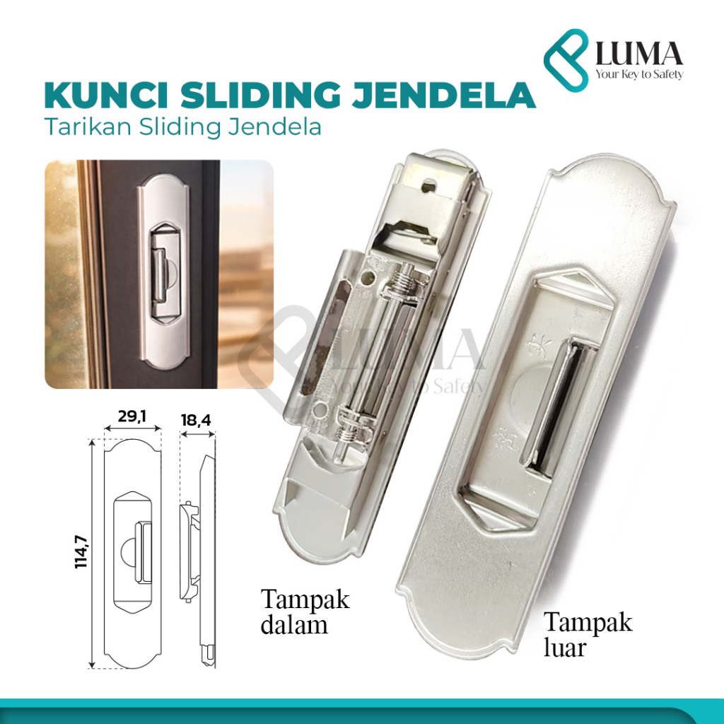 Kunci Sliding Jendela / Tarikan Sliding Jendela / Kunci Window Sliding