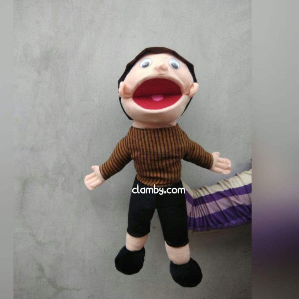 Boneka Muppet dongeng Profesi Pak tani | Handdpuppet Ventriloquist | boneka Cablak ukuran 75cm