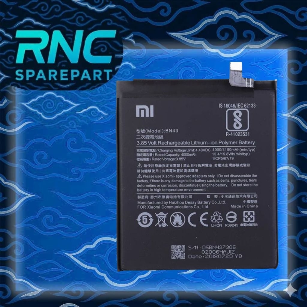 BATERAI BATRE BATTERY BN43 REDMI NOTE 4 / NOTE 4X SNAPDRAGON ORIGINAL COPOTAN
