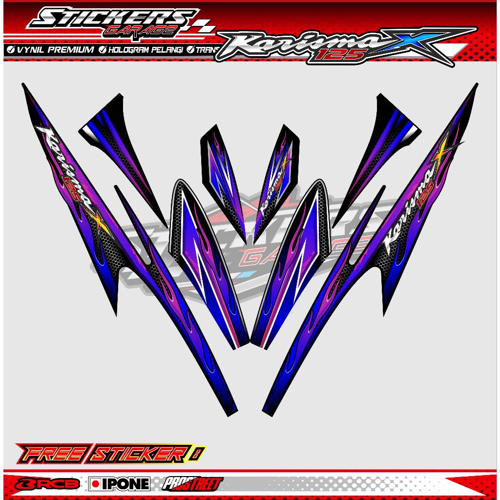 STRIPING VARIASI HONDA KARISMA 125 X - ORI FIRE / STICKER LIST VARIASI MOTOR KARISMA 125 X