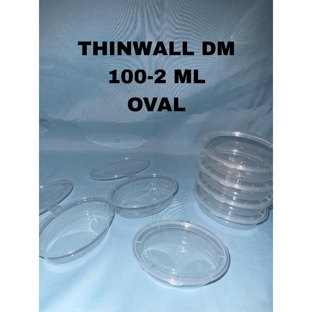 thinwall sekat 100ml-2 oval merek dm isi 25 pcs