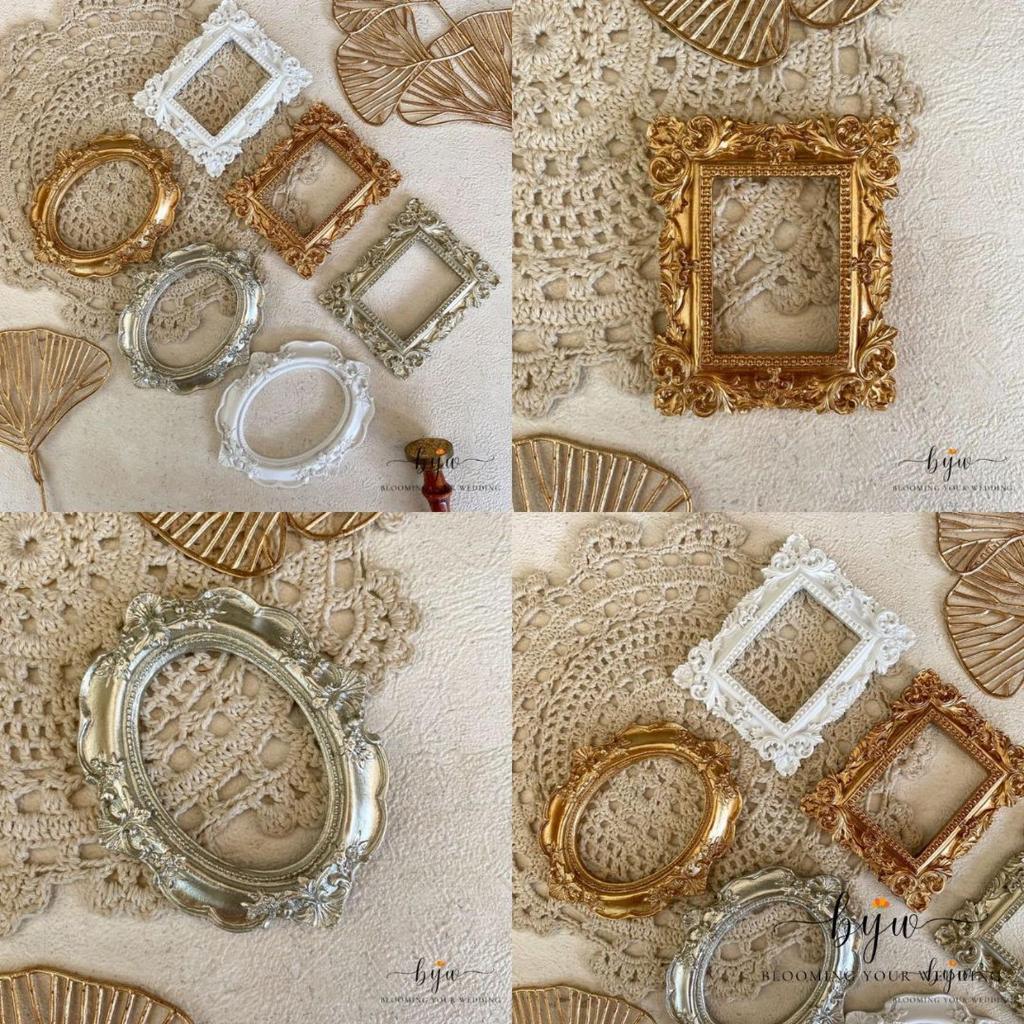 Properti Foto Vintage | Bingkai Emas | Properti Wedding Keepsake Vows Properti Foto Produk Aesthetic