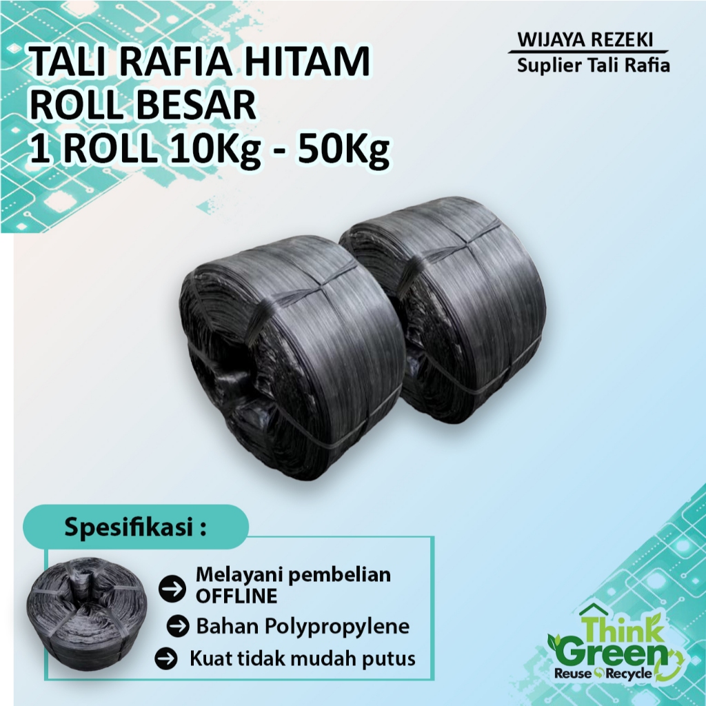 Tali Rafia Plastik Roll Besar Hitam Harga Pabrik