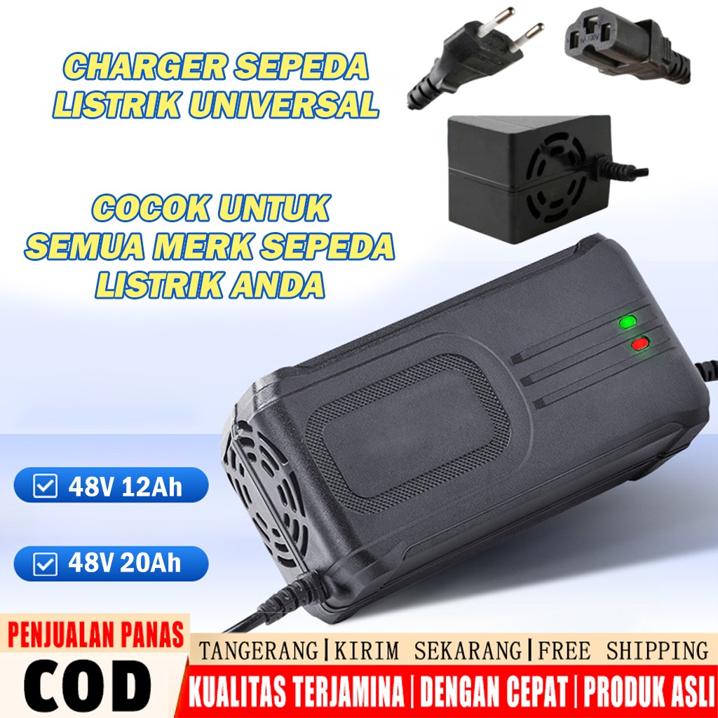 Charger Sepeda Listrik Exotic Uwinfly Goda Pacific Viar Selis 48v 12ah Universal Adaptor Charger Sep