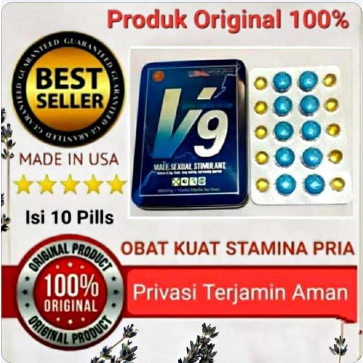 Obat Kuat Pria Original V9 - Erek Lebih Kuat, Tahan Lama, Sperma Kental