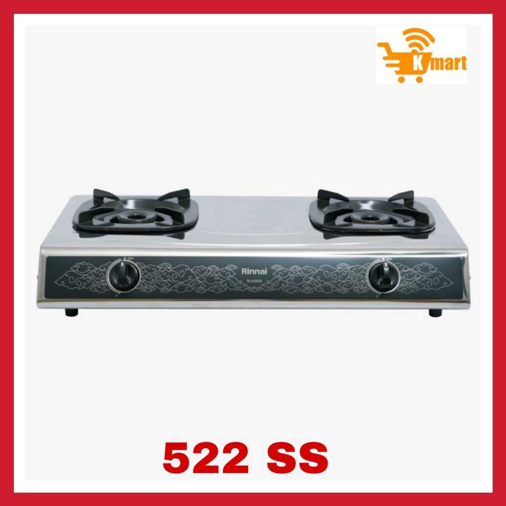 RINNAI RI-522SS - Kompor Gas 2 Tungku Rinnai RI522ss - Stainless Steel - RI522ss