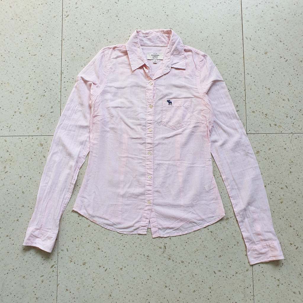 Baju Kemeja Panjang Wanita Anak Abercrombie & Flitch / Size S - LD 44 cm / Bekas - Second - Preloved