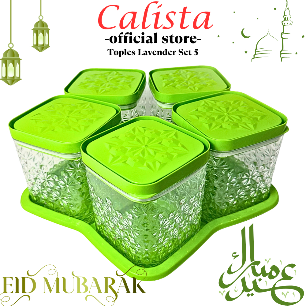 CALISTA SET TOPLES 5 DAUN 6 DAUN / WADAH KUE SNACK TEMPAT MAKANAN / Toples Set 5 Daun Calista / Cali