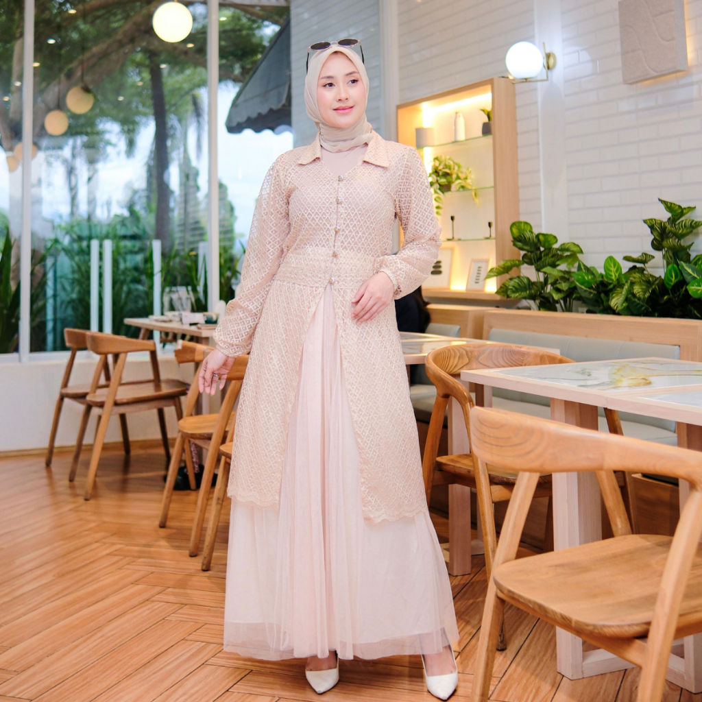 BUSANA BAJU MUSLIM | Jenahara Set 2in1 – Oneset Brokat Wanita | Outfit Lebaran 2026 Kekinian