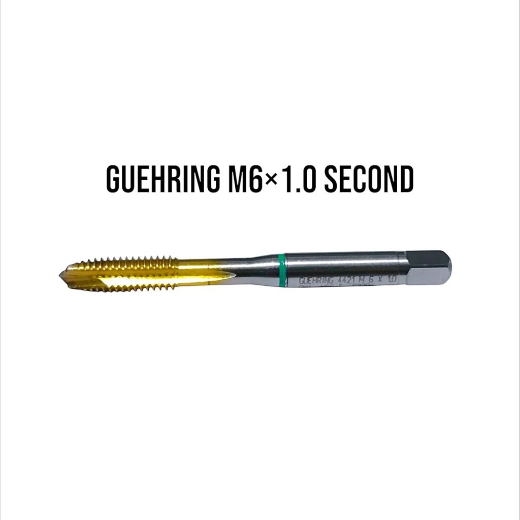 TAP M6×1 GUHRING SECOND TAP M6×1. MODEL LURUS  TEMBUS TAPPING M6 WARNA KUNING