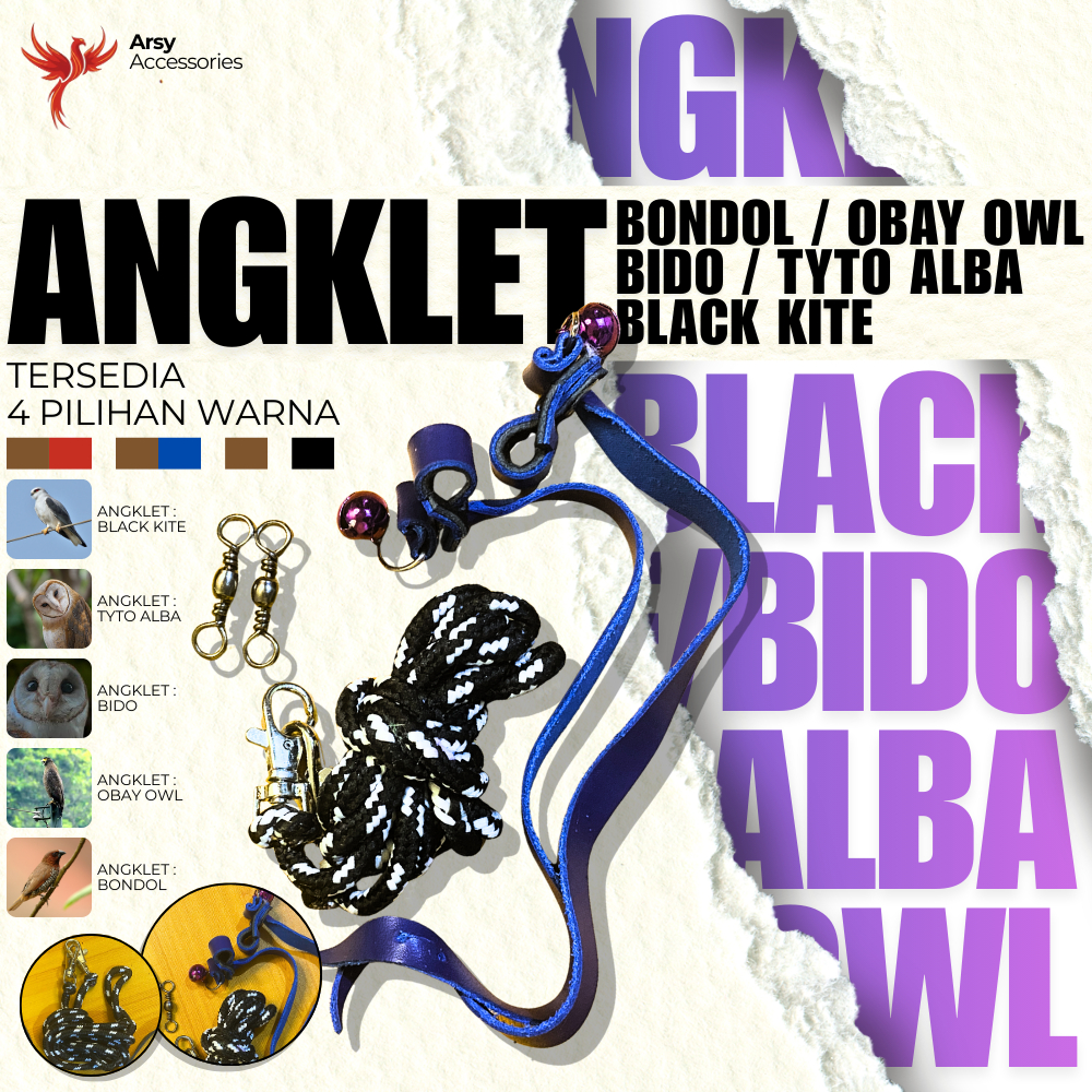 Angklet tebal  burung hantu elang bk/bondol/bido/ tyto alba/obay owl/