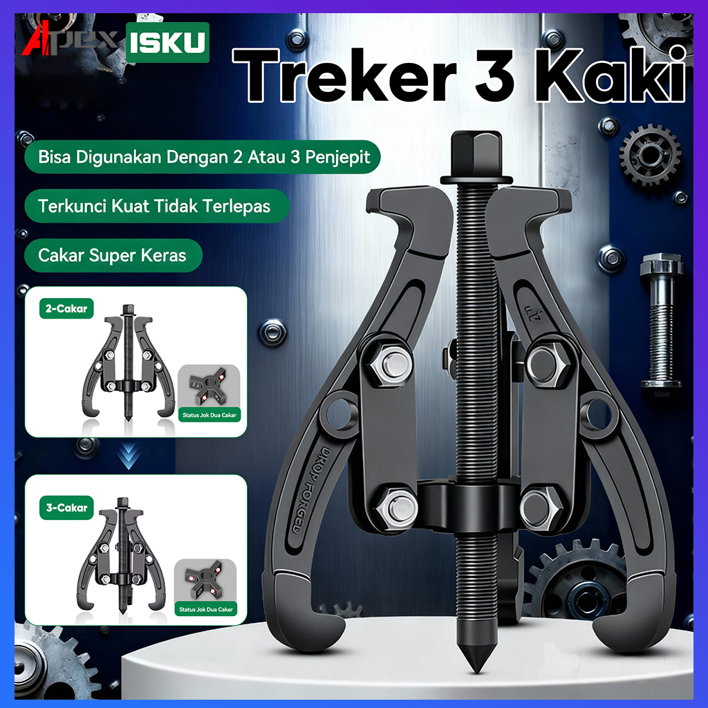 ISKU Gear Puller Pencabut Bearing Perkakas 3 Jaw Tracker 4/6 Inch Tool Penuas Bearing Set Treker 3 K