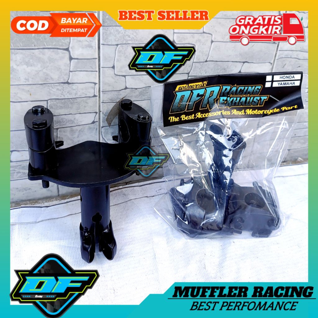 TAPAK STANG Yamaha batman Adaptor DFR Original Hitam COATING tebal 4 mm dudukan trondol racing