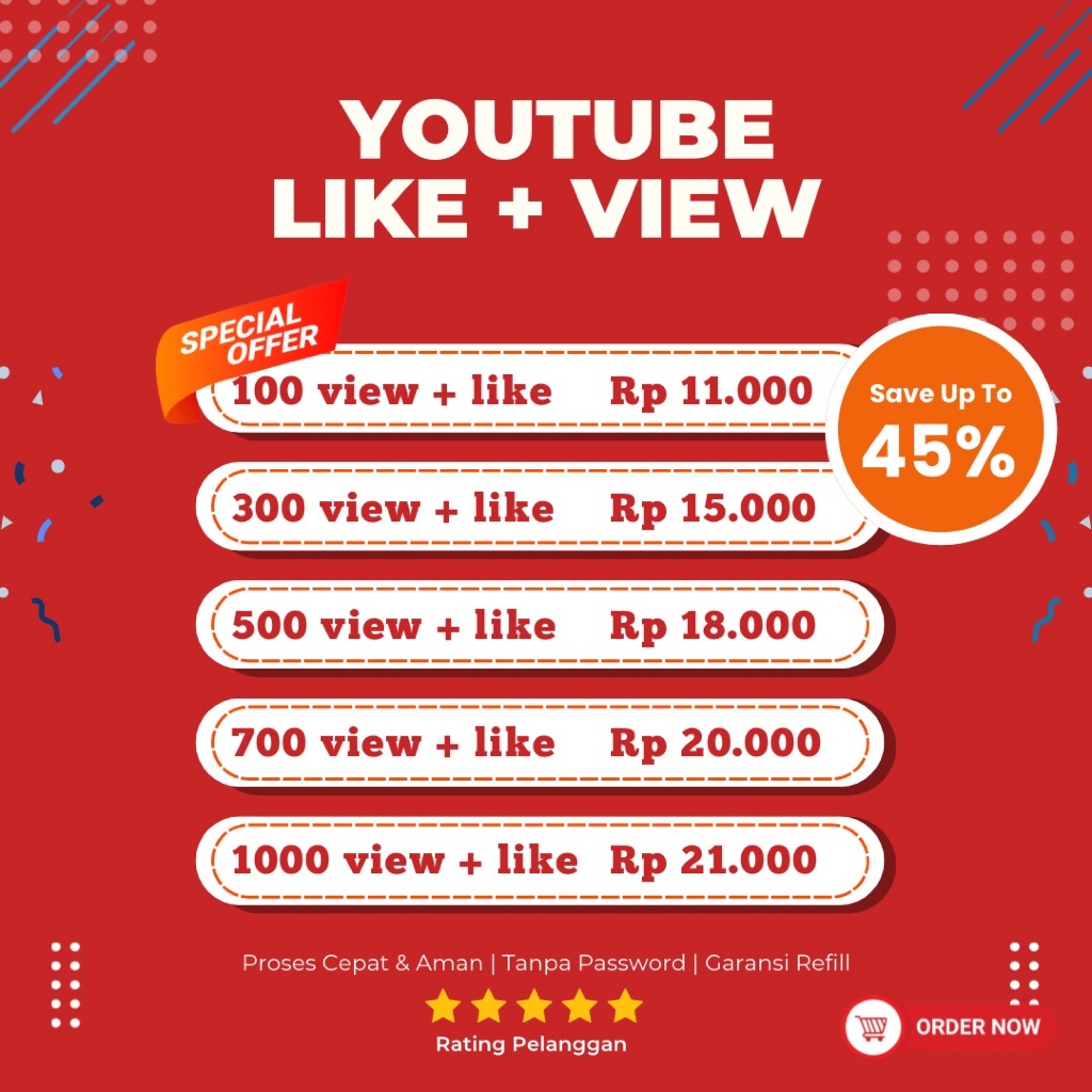 SALE VIEW VIEWERS YOUTUBE VIEW YT YTB BEST QUALITY BERGARANSI MURAH NON-DROP PERMANEN YOUTVBE MURAH