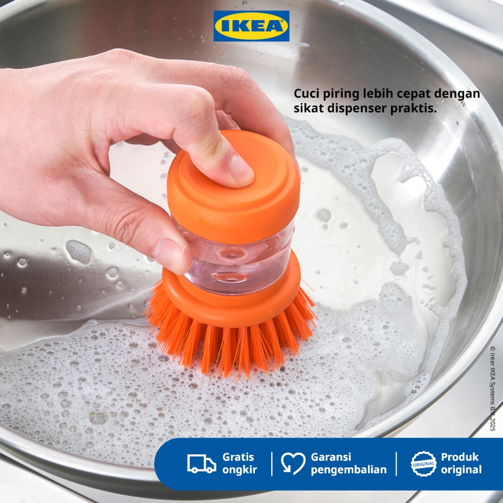 IKEA VIDEVECKMAL Sikat Cuci Piring Pembersih Dispenser Orange