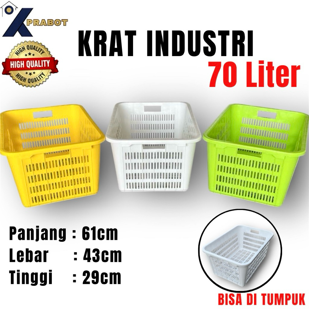 KERANJANG INDUSTRI 70 LITER JUMBO - KPRABOT / keranjang laundry / keranjang cucian / Krat Piring / k