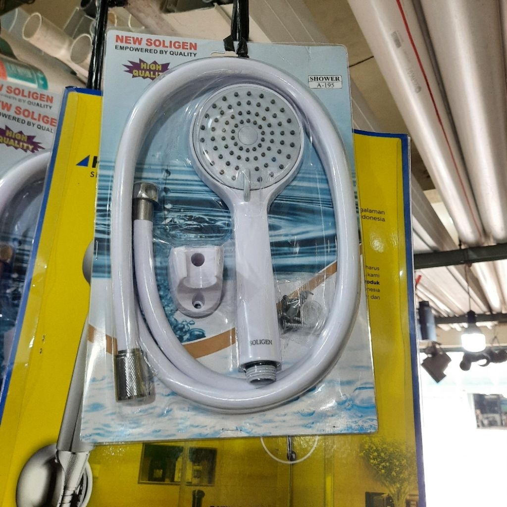 Set Shower Mandi merk New Soligen A 195 / Hand Shower Plastik Bagus Awet / Kran Mandi PVC
