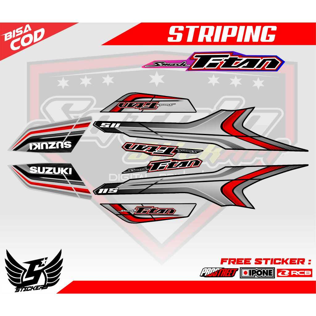 STRIPING VARIASI SUZUKI SMASH TITAN 115 / STICKER LIST VARIASI MOTOR SMASH TITAN