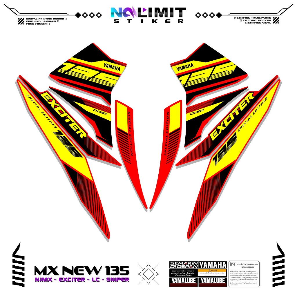 STRIPING JUPITER MX NEW 135 MOTIF 46 STIKER YAMAHA LC 135 STICKER YAMAHA NJMX EXCITER RC 135 VARIASI