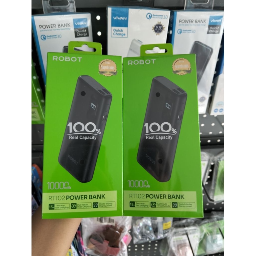 POWERBANK ROBOT RT102 10.000 MAH BLACK