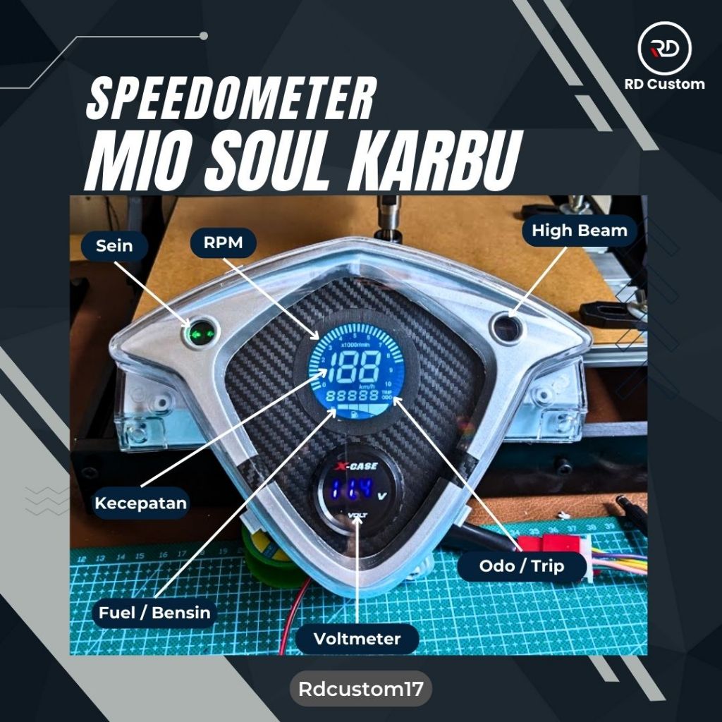 Speedometer Digital Yamaha Mio Soul Karbu PNP