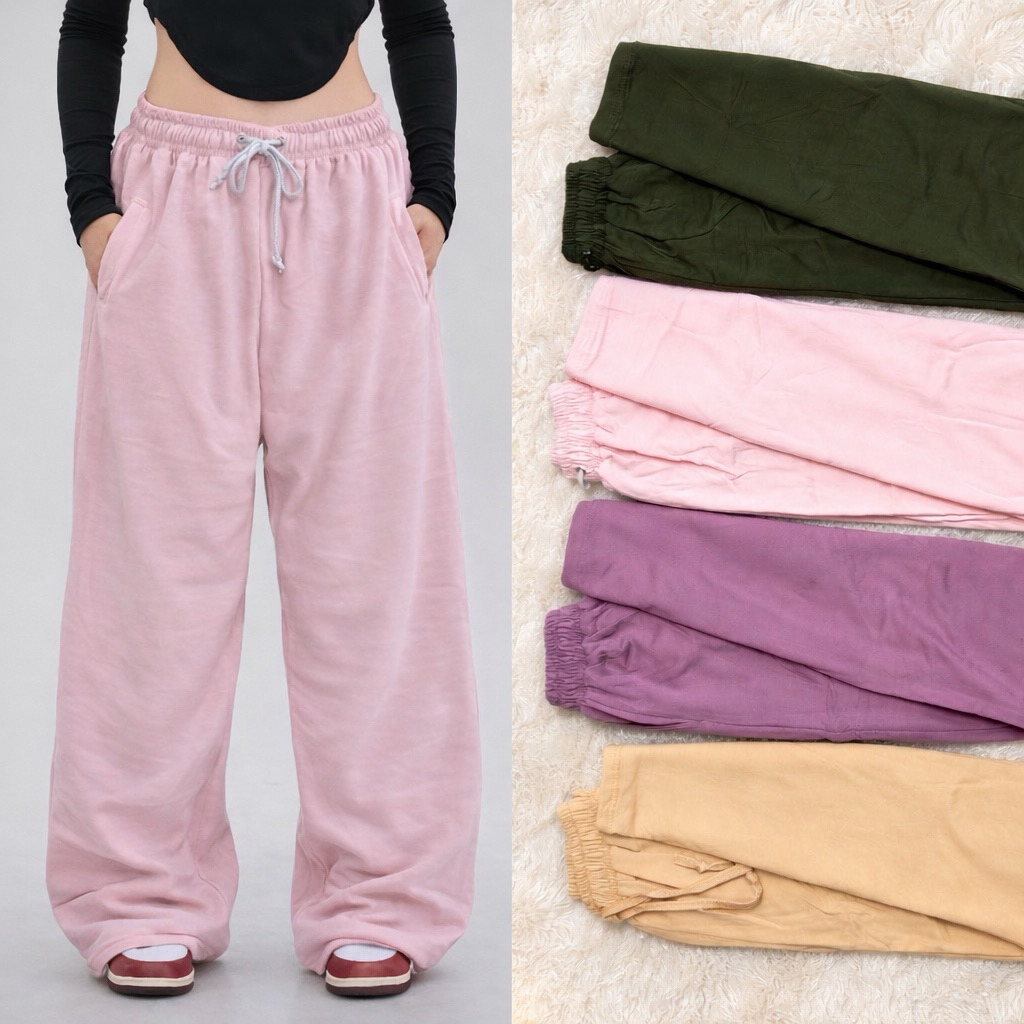 Basic Sweet Pants Celana Jogger Wanita Korean Style