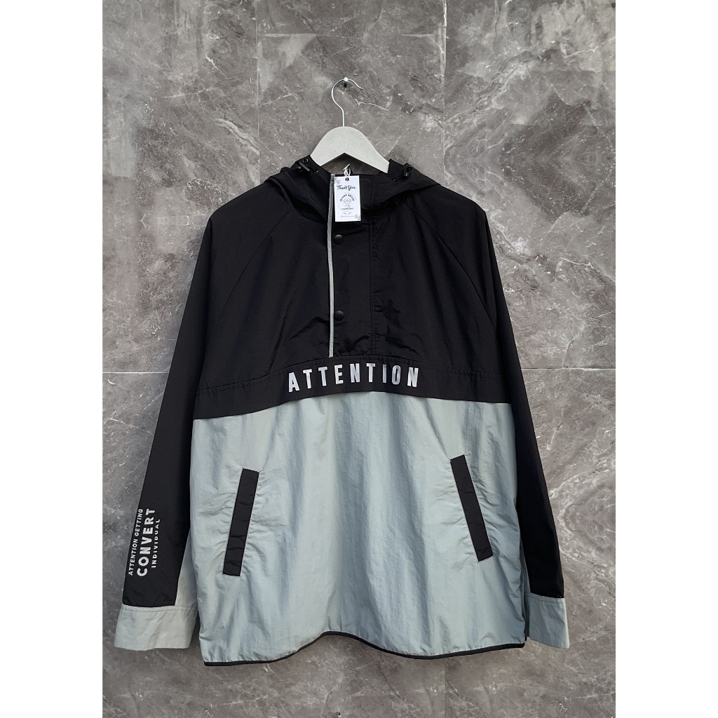Hoodie Half Zipper Windbreaker Attention by Ug1z