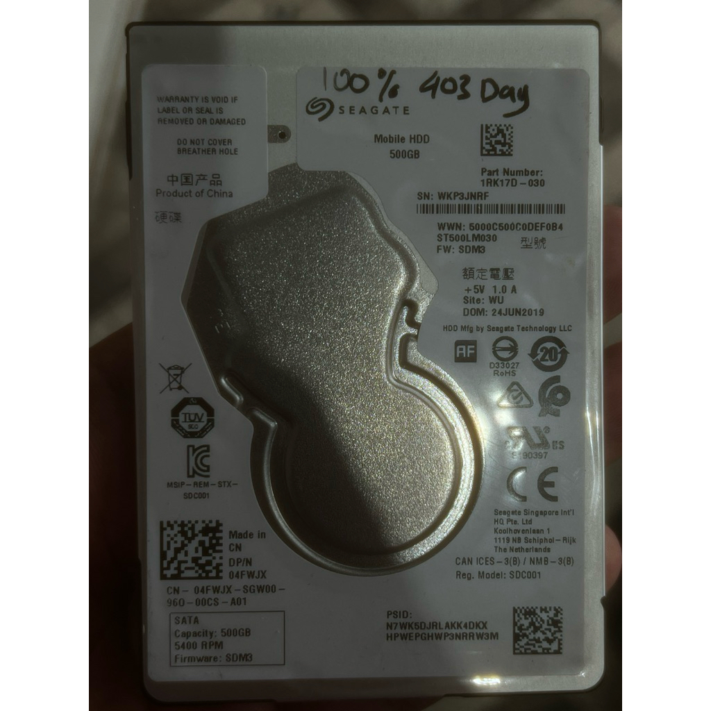 hardisk laptop slim 500GB seagate