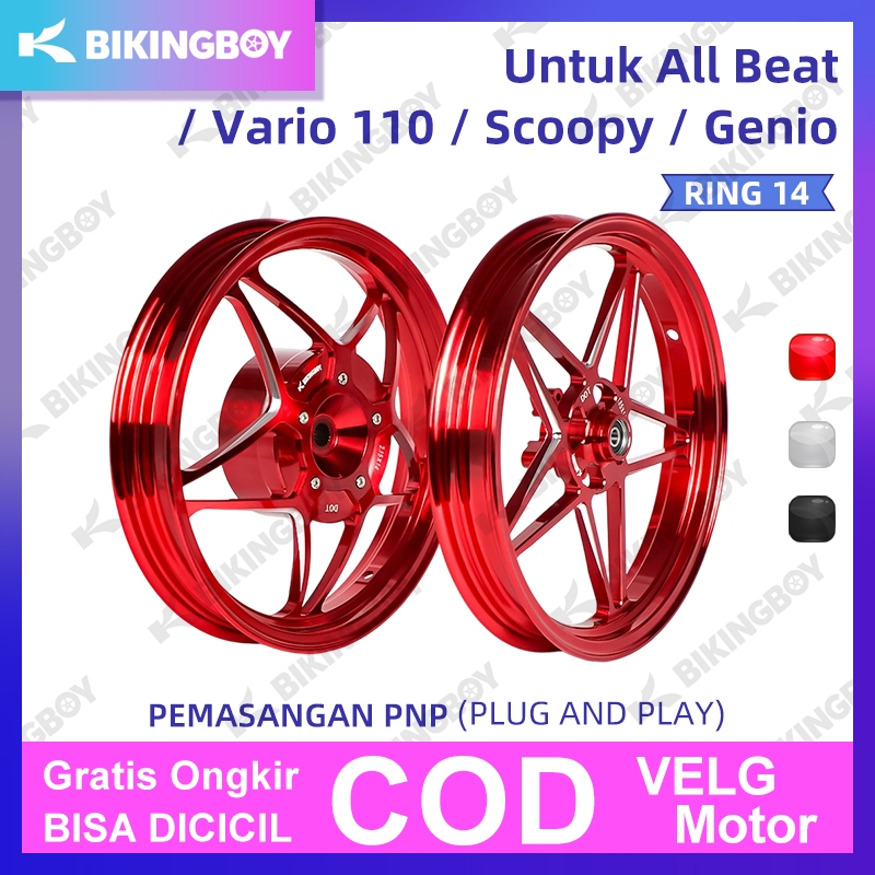 Velg Motor Ring 14 Untuk All Beat Vario 110 Scoopy Genio - BIKINGBOY Bintang Laut Velg Racing CNC Ri