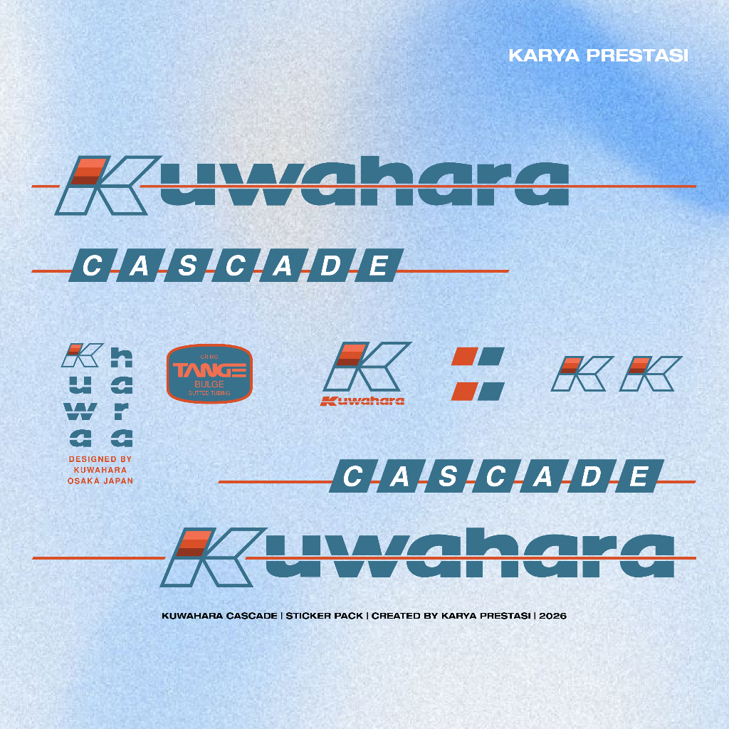 Stiker Decal Sepeda Kuwahara Cascade Biru | Karya Prestasi