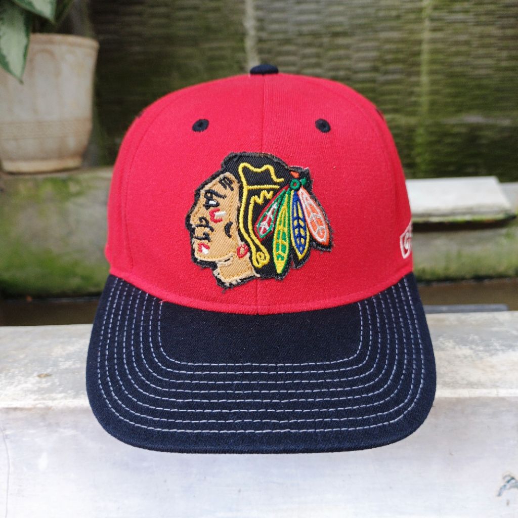 Topi Vintage CHICAGO BLACKHAWKS NHL Blockhead By CCM PROOKED