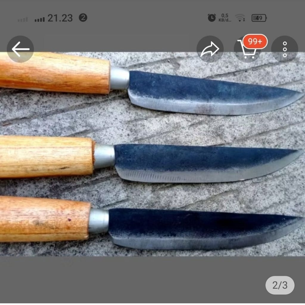 Pisau daging baja asli/pisau seset/pisau bela kulit/pisau daging baja asli